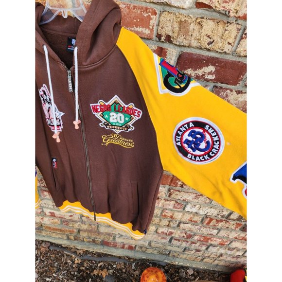 VTG NLBM all stars big boy negro leagues mens XL Museum patch hoodie brown EUC - Picture 10 of 16